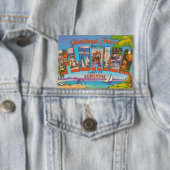 Farbenfrohe Vintage Florida Grüße Button (Insitu)