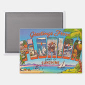 Farbenfrohe Vintage Florida Grüße Magnet (Vorderseite/Rückseite)