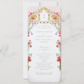 Farbenfrohe Vintage Gartenhochzeit Einladung (Vorderseite)