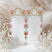 Farbenfrohe Vintage Gartenhochzeit Einladung