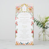 Farbenfrohe Vintage Gartenhochzeit Einladung (Stehend Vorderseite)