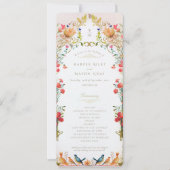 Farbenfrohe Vintage Gartenhochzeit Einladung (Vorderseite)