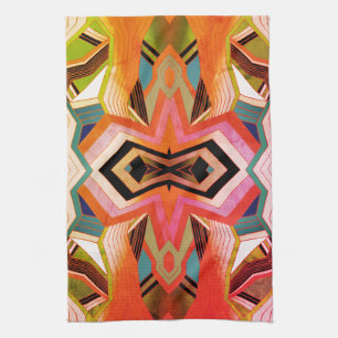 Farbenfrohe Vintage-Geometrie-Vibes Handtuch