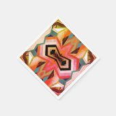 Farbenfrohe Vintage geometrische Betrachter Serviette (Ecke)