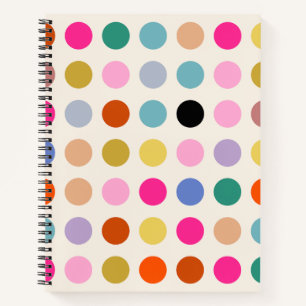 Farbenfrohe Vintage geometrische Punkte Notizblock