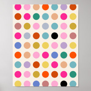Farbenfrohe vintage geometrische Punkte Poster