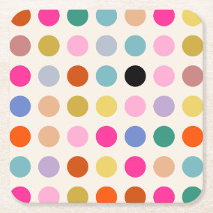 Farbenfrohe vintage geometrische Punkte Rechteckiger Pappuntersetzer