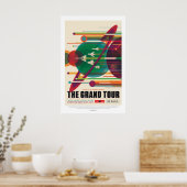 Farbenfrohe Vintage Grand Tour Weltraumreise Poster (Küche)