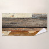 Farbenfrohe Vintage Holzpaneele mit Peeling Badehandtuch (Badehandtuch)
