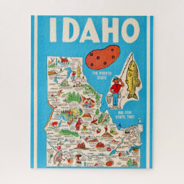 Farbenfrohe Vintage-Idaho-Karte 16x20 Puzzle