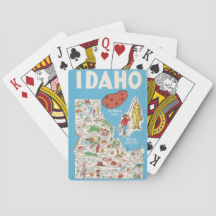 Farbenfrohe Vintage Idaho Karte Spielkarten