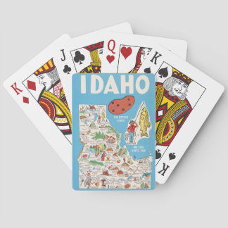 Farbenfrohe Vintage Idaho Karte Spielkarten