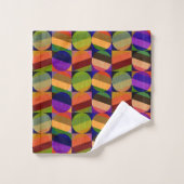 Farbenfrohe Vintage Inspirierte Muster Badhandtuch Set (Waschlappen)