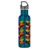 Farbenfrohe Vintage Inspirierte Muster Edelstahlflasche (Rückseite)