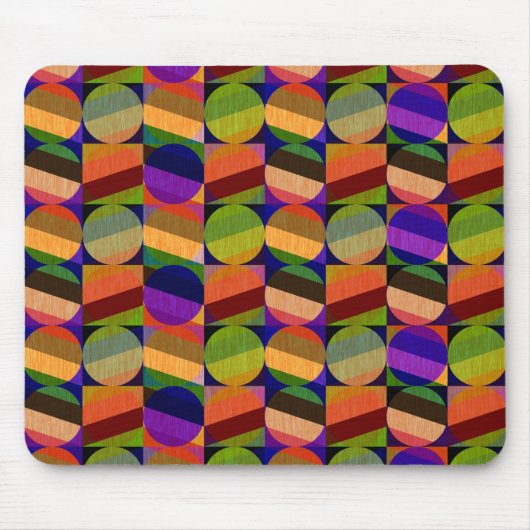 Farbenfrohe Vintage Inspirierte Muster Mousepad (Vorne)