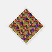 Farbenfrohe Vintage Inspirierte Muster Serviette (Ecke)