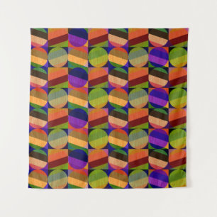 Farbenfrohe Vintage Inspirierte Muster Wandteppich