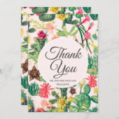 Farbenfrohe Vintage Kaktus-Sammlung Einladung (Vorne/Hinten)