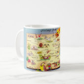 "Farbenfrohe Vintage Karte Kansas Tasse (Vorderseite Links)