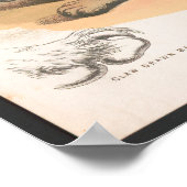 Farbenfrohe Vintage KatzenIllustration Kunst, Dich Poster (Ecke)