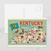 Farbenfrohe Vintage Kentucky Karte (Vorne/Hinten)