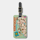 Farbenfrohe Vintage Kentucky Karte Gepäckanhänger (Vorderseite vertikal)