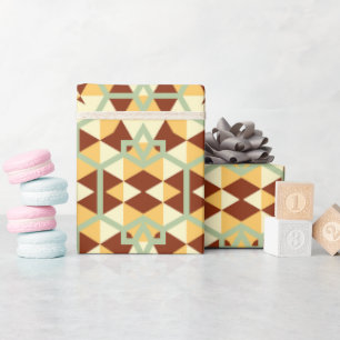 Farbenfrohe Vintage Luxus Kunsthandwerk Mumie Gebu Geschenkpapier
