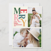 Farbenfrohe Vintage merry chritsmas Ankündigung (Vorderseite)