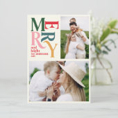 Farbenfrohe Vintage merry chritsmas Ankündigung (Stehend Vorderseite)