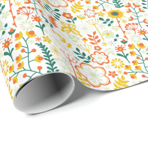 Farbenfrohe Vintage Orante Paisley Geschenkpapier