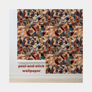 Farbenfrohe Vintage Patchwork Quilt Rustikale Eleg Tapete