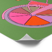 Farbenfrohe Vintage Radtour mit Blume Poster (Ecke)