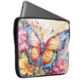 Farbenfrohe Vintage Schmetterlingskunst Laptopschutzhülle (Vorne Rechts)