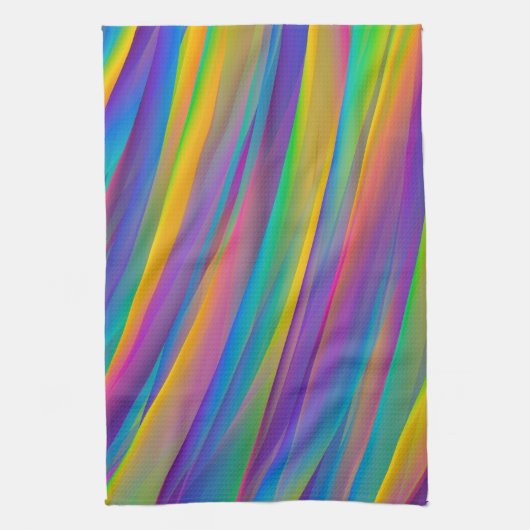 Farbenfrohe Vintage Spektralwellen | geschirrtuch (Vertikal)
