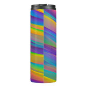 Farbenfrohe Vintage Spektralwellen | Thermobecher Thermosbecher (Rückseite)