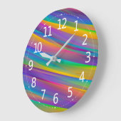 Farbenfrohe Vintage Spektrumwellen| Wandsperre Große Wanduhr (Winkel)