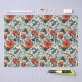 Farbenfrohe Vintage Stilflora Seidenpapier (Handwerk)