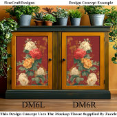 Farbenfrohe Vintage Stilspinne DM6R Dekoupage Seidenpapier