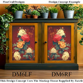 Farbenfrohe Vintage Stilspinne DM6RF Decoupage Seidenpapier