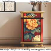 Farbenfrohe Vintage Stilspinne DM6RF Decoupage Seidenpapier