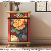 Farbenfrohe Vintage Stilspionage DM6LF Decoupage Seidenpapier