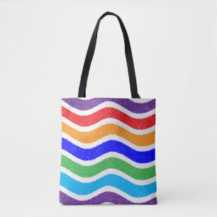 Farbenfrohe Vintage Torn Paper Effect Custom Tasche