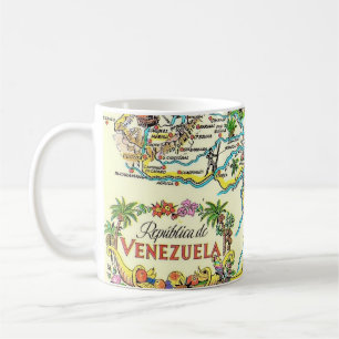 Farbenfrohe Vintage Venezuela Karte Tasse