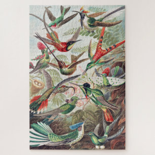 Farbenfrohe Vintage-Vögel Puzzle