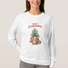 Farbenfrohe Vintage Wasserfarbe Frohe Weihnachten T-Shirt