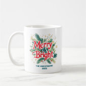 Farbenfrohe Vintage Weihnachten Einfache Elegante Kaffeetasse (Links)