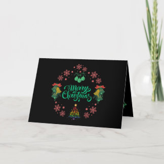 Farbenfrohe Vintage Weihnachtskarte Dankeskarte
