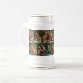 Farbenfrohe Vintage Weihnachtskollage Bierglas (Vorderseite Links)