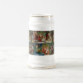 Farbenfrohe Vintage Weihnachtskollage Bierglas (Mittel)