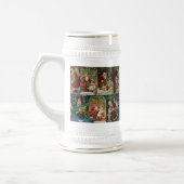 Farbenfrohe Vintage Weihnachtskollage Bierglas (Links)